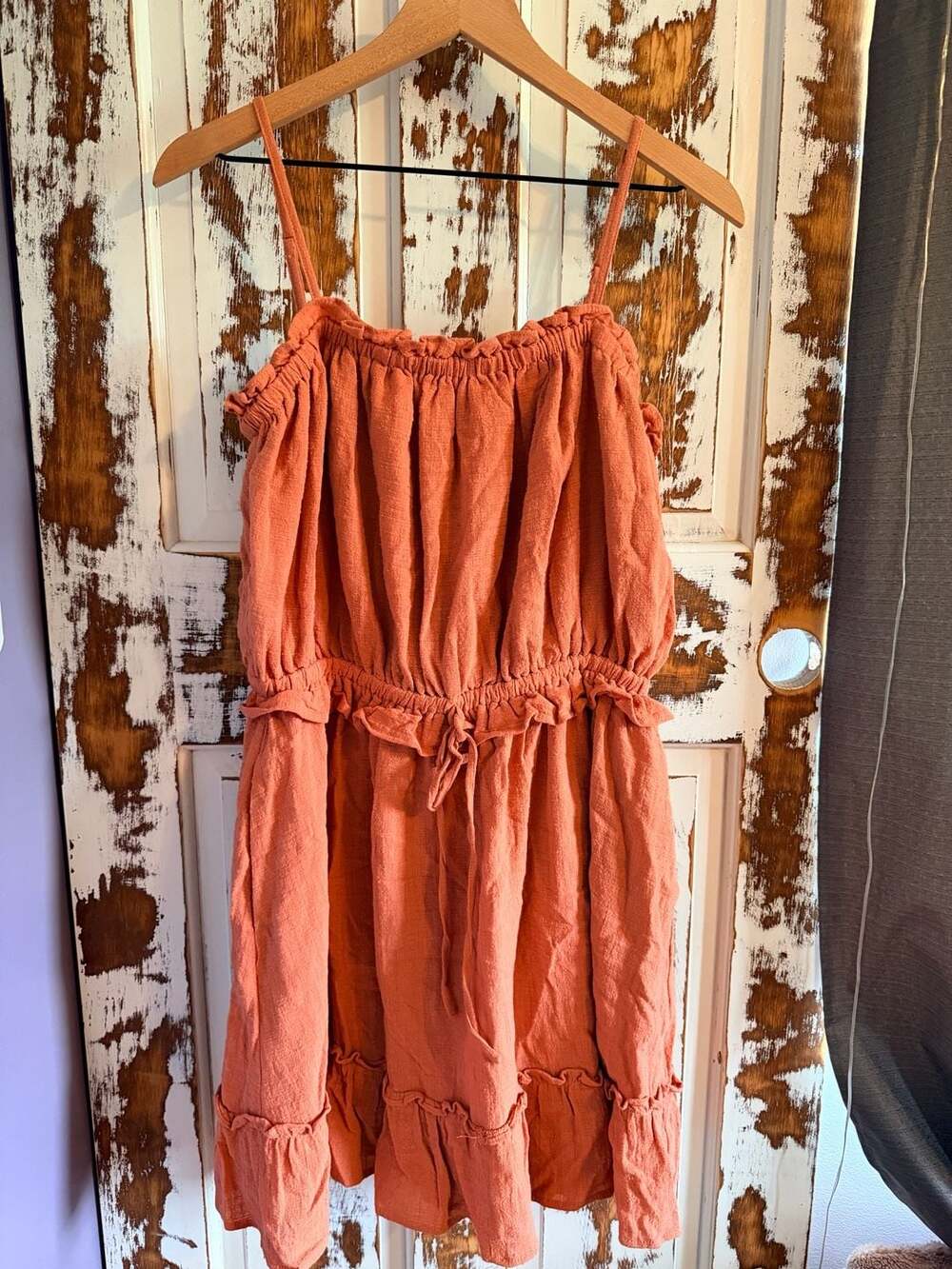 In February Boho Cottagecore Whimsigoth Resortwear Gauzey Cotton Dress Sz Lg